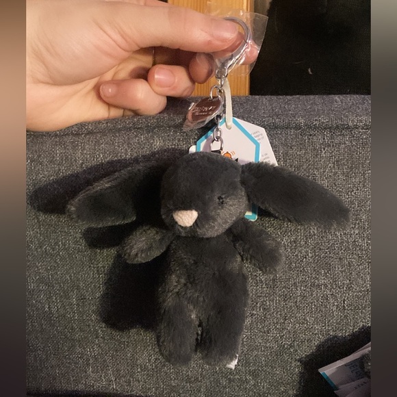 Jellycat Bashful inky bunny clip BNWT - Picture 1 of 5